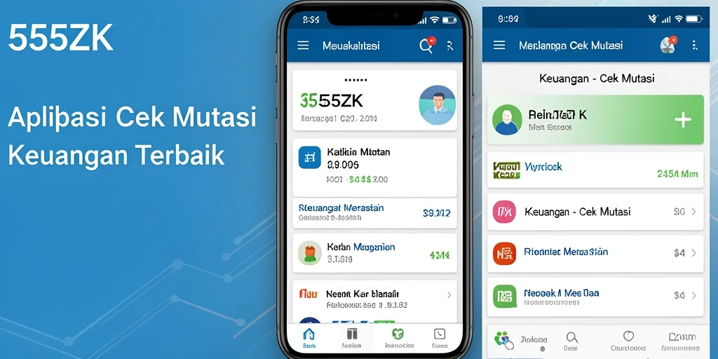 Tampilan antarmuka aplikasi 555ZK dengan fitur Cek Mutasi.