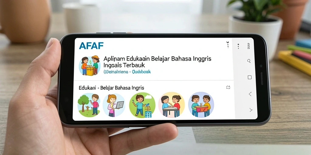 Antarmuka aplikasi AFAF untuk Belajar Bahasa Inggris yang interaktif dan menarik.