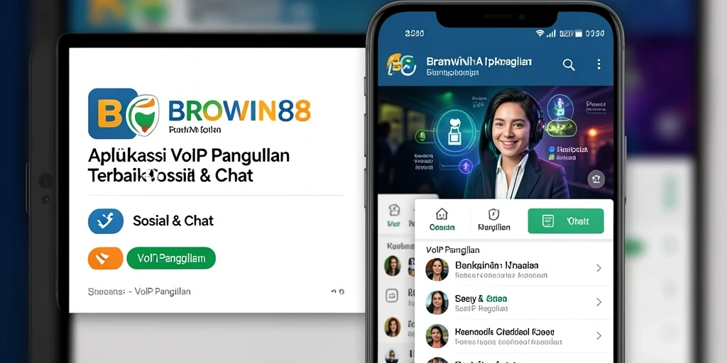 Tampilan antarmuka aplikasi BROWIN88 untuk VoIP Panggilan yang sederhana.