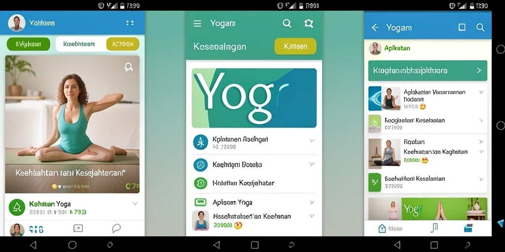 Tampilan aplikasi C7890 yang menawan dengan berbagai fungsi Yoga.