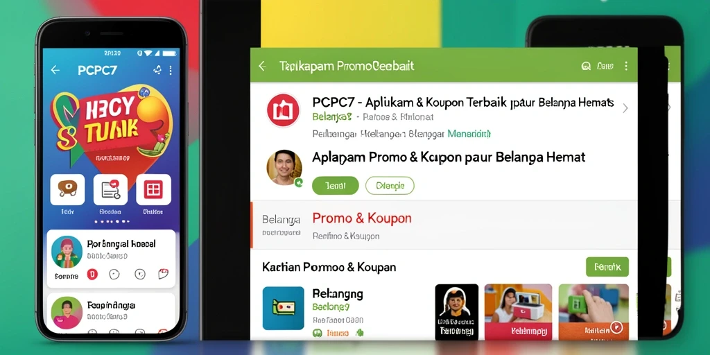 Tampilan antarmuka aplikasi PCPC7 dengan promo dan kupon menarik.