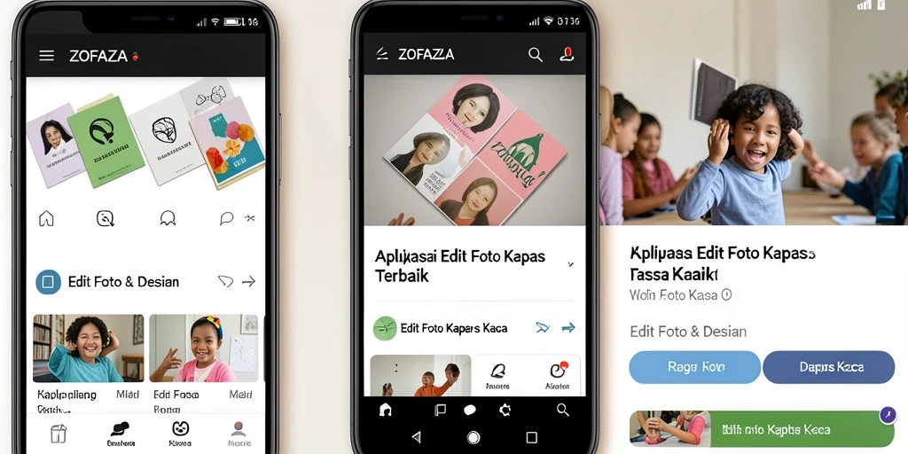 Antarmuka pengguna ZOFAZA untuk editing foto kertas kaca yang intuitif.